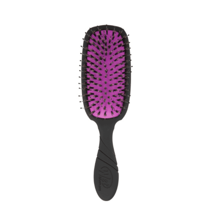 WETBRUSH Pro Shine Enhancer plaukų šepetys su šerno šereliais, juodas