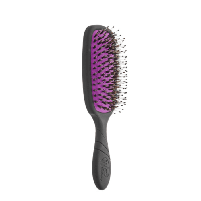 WETBRUSH Pro Shine Enhancer plaukų šepetys su šerno šereliais, juodas