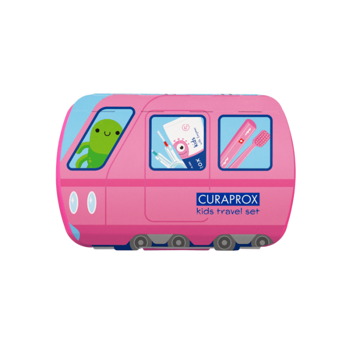CURAPROX KIDS kelioninis rinkinys Travel Set, rožinis, N1