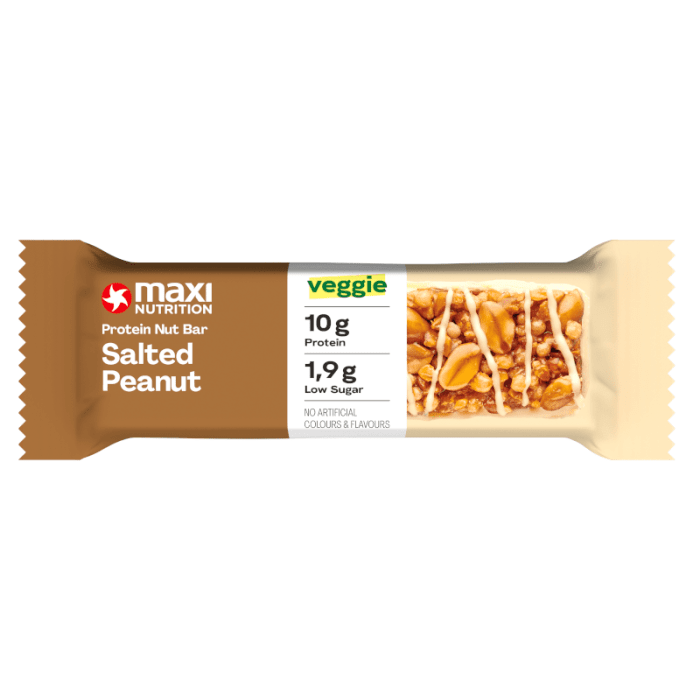 MAXINUTRITION sūrių žemės riešutų baltyminis batonėlis, 46 g