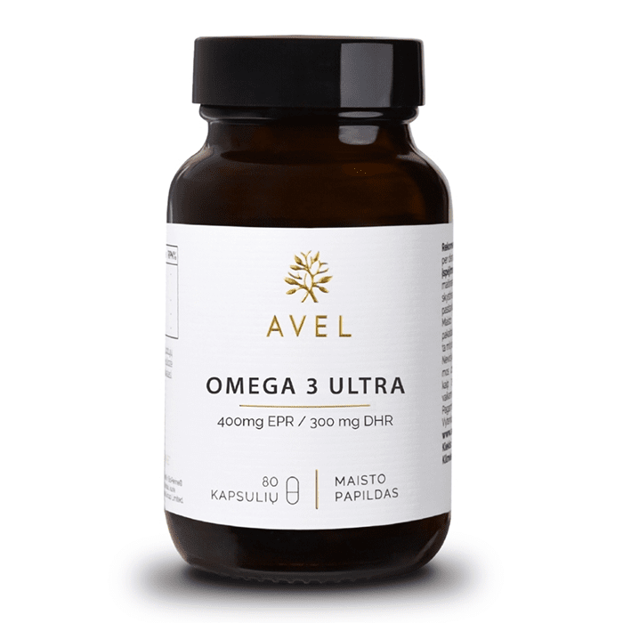 AVEL Omega 3 Ultra, 400 MG EPR/ 300MG DHR, 80 kapsulių