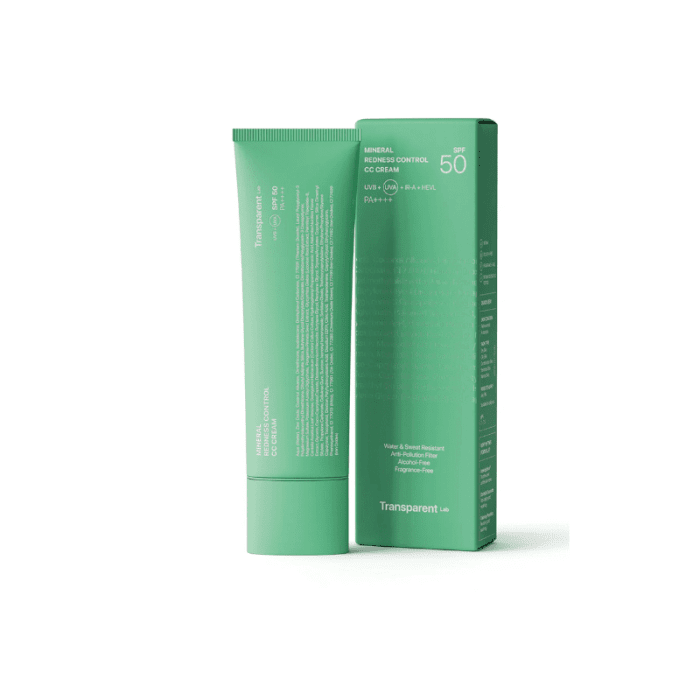 TRANSPARENT LAB Mineral Redness Control CC Cream tonuojantis kremas su SPF50, 45 ml