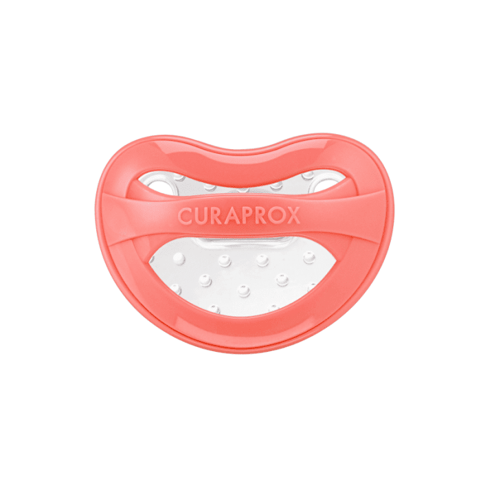 CURAPROX kūdikių čiulptukas Nr.0 koralinė spalva, N1