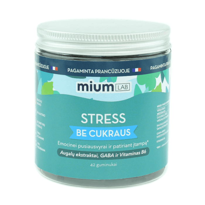 MIUM Lab Maisto papildas STRESS. Be cukraus. Guminukai, N42