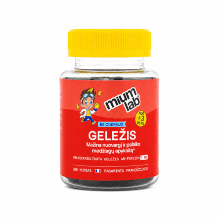 MIUM Lab Maisto papildai KIDS GELEŽIS. Be cukraus. Guminukai, N30