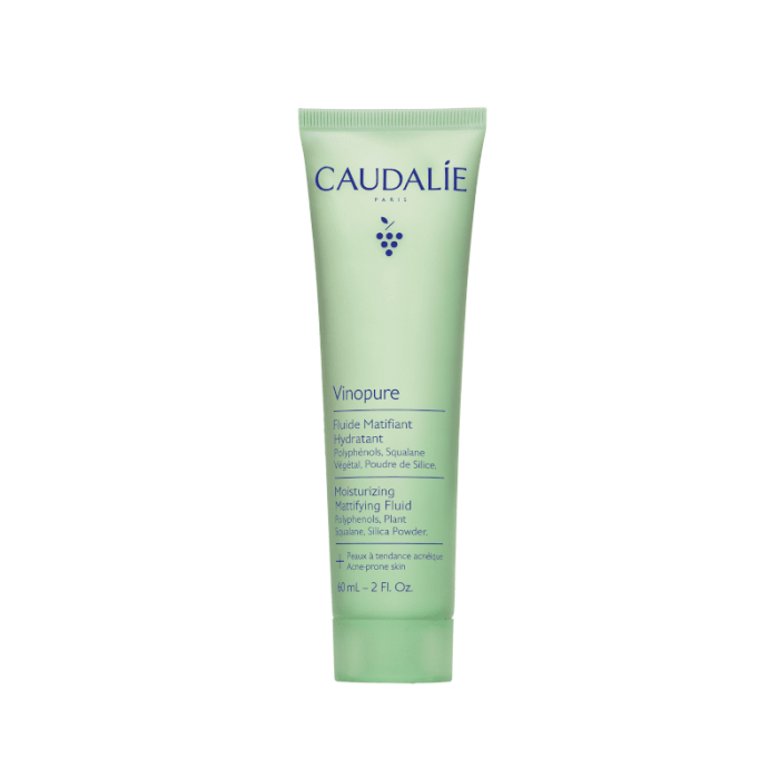 CAUDALIE Vinopure Moisturizing Mattifying Fluid veido kremas blizgėti linkusiai odai, 60 ml