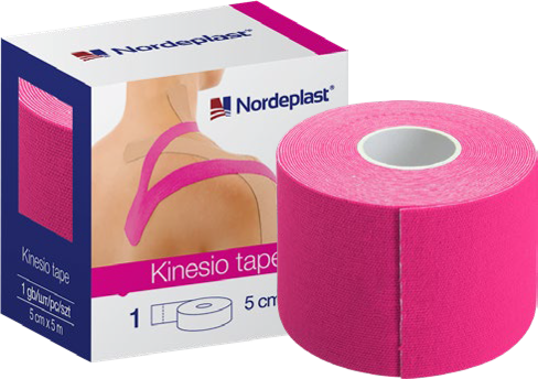 NORDEPLAST kineziterapinis pleistras 5cmx5m rausvas N1