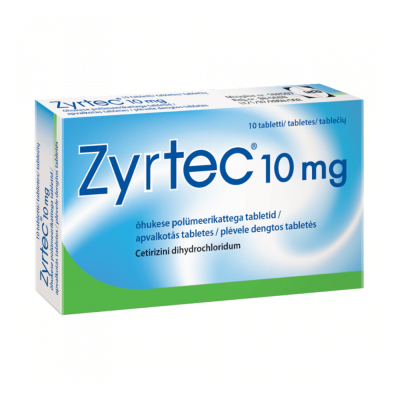 Zyrtec 10 mg plėvele dengtos tabletės N10