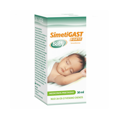 Simetigast Forte Baby aviečių skonio geriamieji lašai 30 ml