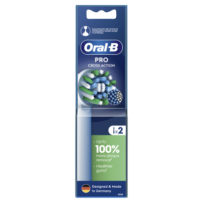 ORAL B Elektrinio dantų šepetėlio galvutės Cross Action White Pro, N2