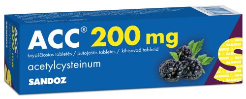 ACC 200 mg šnypščiosios tabletės N20