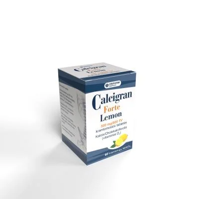 CALCIGRAN Forte Lemon 500mg/800 TV kramtomosios tabletės N60