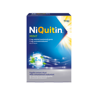 NiQuitin Mint 2 mg vaistinė kramtomoji guma N30