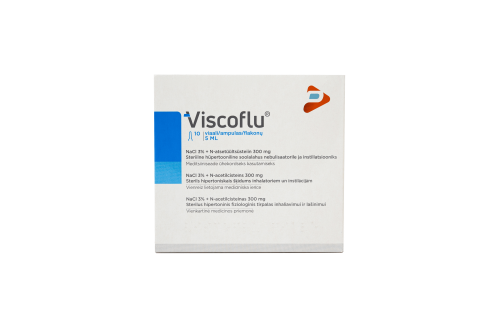 VISCOFLU sterilus hipertoninis fiziologinis tirpalas inhaliavimui ir lašinimui 5 ml, N10
