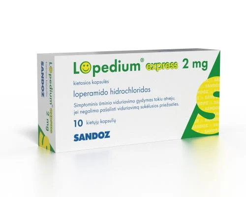 Lopedium express 2 mg kietosios kapsulės N10