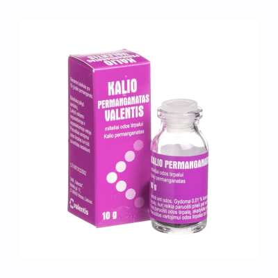 Kalio permanganatas VALENTIS milteliai odos tirpalui 10 g
