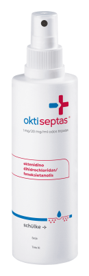 Oktiseptas 1 mg/20 mg/ml odos tirpalas 250 ml