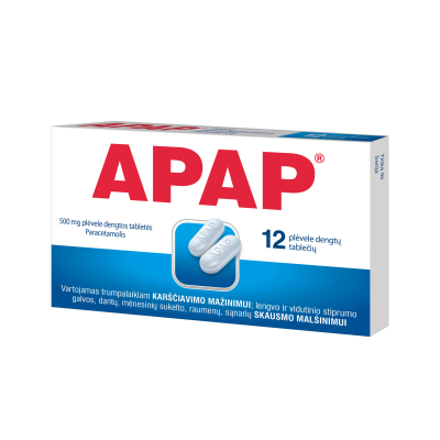 Apap 500 mg plėvele dengtos tabletės N12
