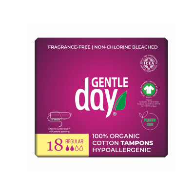 GENTLE DAY REGULAR ekologiškos medvilnės tamponai, bekvapiai N18