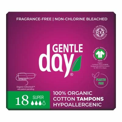 GENTLE DAY SUPER ekologiškos medvilnės tamponai N18