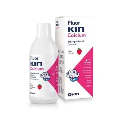 KIN specialus burnos skalavimo skystis vaikams FLUOR CALCIUM 500 ml