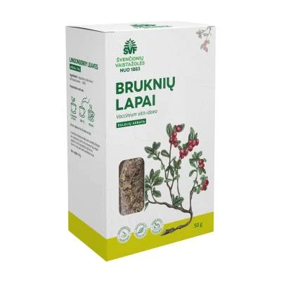 ŠVENČIONIŲ VAISTAŽOLĖS BRUKNIŲ LAPAI, žolelių arbata, 50g