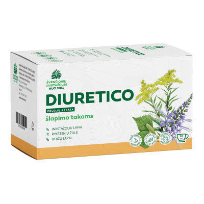 ŠVENČIONIŲ VAISTAŽOLĖS šlapimo takams DIURETICO, žolelių arbata, 1,5 g x 20 vnt.