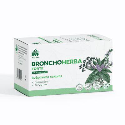 ŠVENČIONIŲ VAISTAŽOLĖS kvėpavimo takams BRONCHOHERBA FORTE, žolelių arbata 1,5 g x 20 vnt.