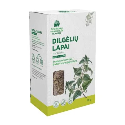 ŠVENČIONIŲ VAISTAŽOLĖS DILGĖLIŲ LAPAI, žolelių arbata, 30 g