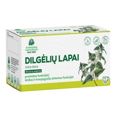 ŠVENČIONIŲ VAISTAŽOLĖS DILGĖLIŲ LAPAI, žolelių arbata, 1 g  x 24 vnt.