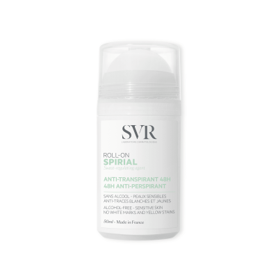 SVR antiperspirantas su probiotikais jautriai odai SPIRIAL ROLL-ON, 50 ml