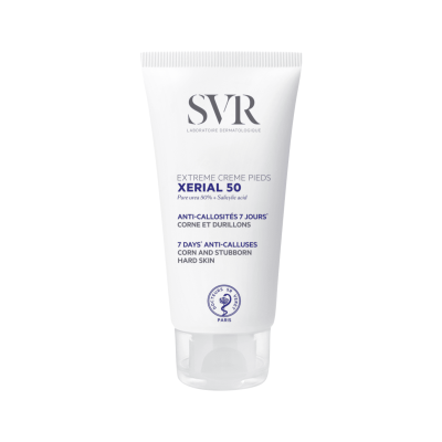 SVR kojų kremas su šlapalu itin kietų pėdų su nuospaudomis priežiūrai XERIAL 50 EXTREME CREME PIEDS, 50 ml