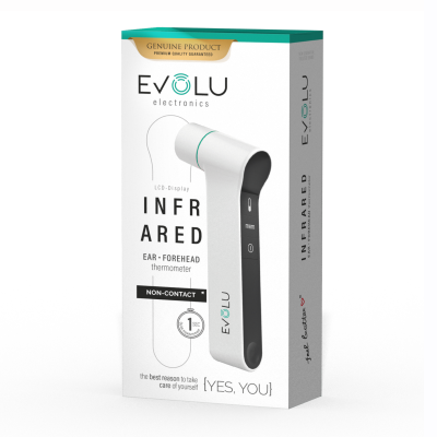 EVOLU bekontaktis infraraudonųjų spindulių ausies ir (arba) kaktos termometras