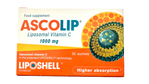 ASCOLIP liposominis vitaminas C 1000 mg, skystas gelis, N30
