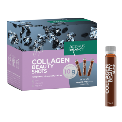 ACORUS BALANCE kolagenas odai, plaukams, nagams COLLAGEN BEAUTY SHOTS, 14 vnt. x 25 ml