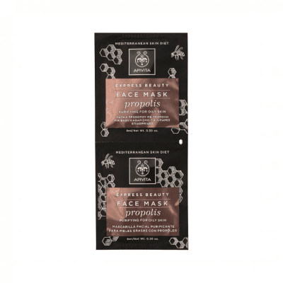APIVITA kaukė veido, riebiai odai, su propoliu EXPRESS BEAUTY 2 x 8 ml