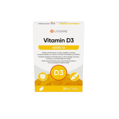 LIVSANE vitamino D3 4000 kapsulės N30