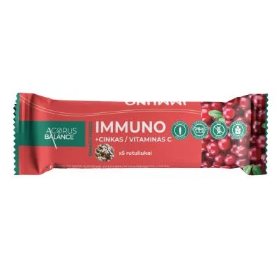 ACORUS BALANCE užkandis imunitetui su cinku ir vit. C IMMUNO, 5 vnt.
