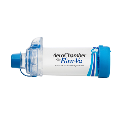 AEROCHAMBER antistatinė tarpinė kamera su vožtuvu, be kaukės, kandiklis suaugusiesiems