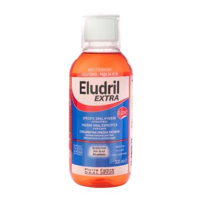 ELUDRIL burnos skalavimo skystis su 0,20% chlorheksidino EXTRA, 300 ml