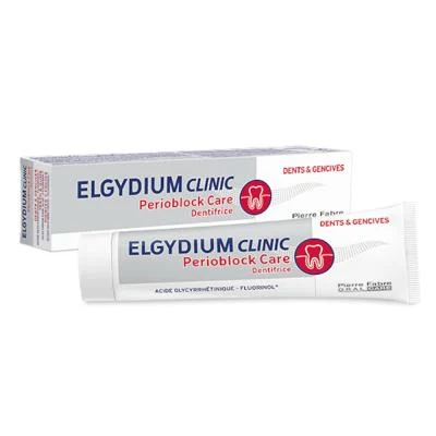 ELGYDIUM CLINIC dantų pasta PERIOBLOCK CARE trapių dantų ir dantenų apsaugai, 75 ml