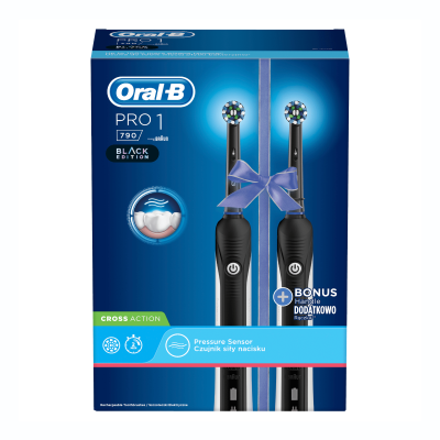 ORAL-B elektrinių dantų šepetėlių 1+1 PRO 790 ir PRO 790 rinkinys