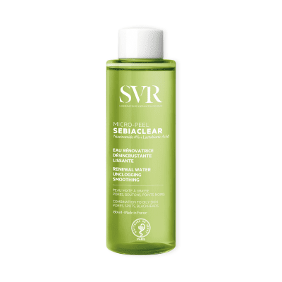 SVR SEBIACLEAR MICRO-PEEL šveičiamasis veido losjonas riebiai, probleminei odai, 150 ml