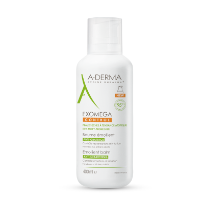 A-DERMA balzamas emolientas sausai, atopinei odai EXOMEGA CONTROL 400 ml