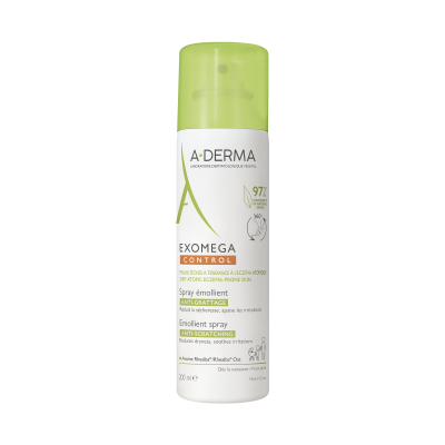 A-DERMA purškiamas kremas-emolientas sausai veido bei kūno odai EXOMEGA CONTROL 200 ml