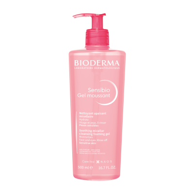 BIODERMA raminantis micelinis gelinis prausiklis jautriai odai SENSIBIO GEL MOUSSANT, 500 ml