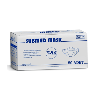 Vienkartinė medicininė veido kaukė, 3 sluoksnių, juodos spalvos N50