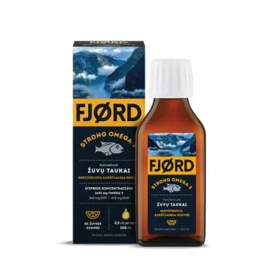 FJORD STRONG OMEGA-3 žuvų taukai, 100 ml