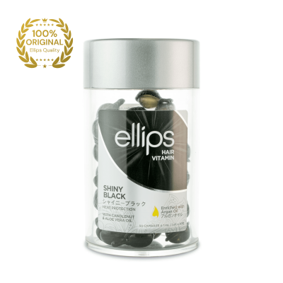 ELLIPS tepami vitaminai tamsiems plaukams SHINY BLACK N50