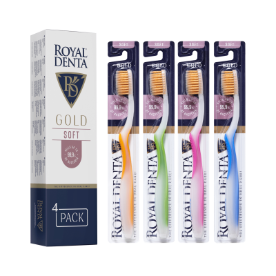 ROYAL DENTA minkštų dantų šepetėlių rinkinys GOLD SOFT N4